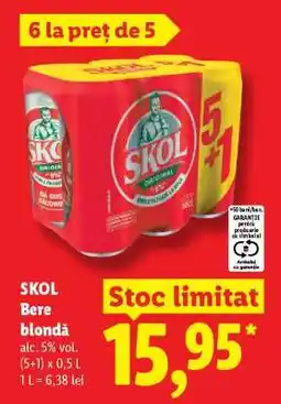 Lidl SKOL Bere blondă Ofertă