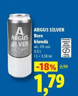 Lidl ARGUS SILVER Bere blondă Ofertă