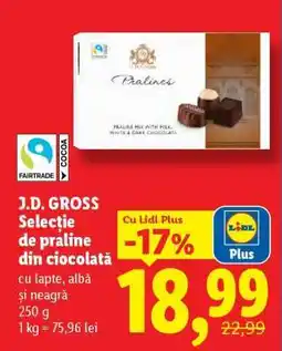 Lidl J.D. GROSS Selecție de praline din ciocolată Ofertă