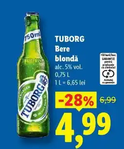 Lidl TUBORG Bere blondă Ofertă