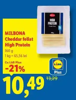 Lidl MILBONA Cheddar feliat High Protein Ofertă