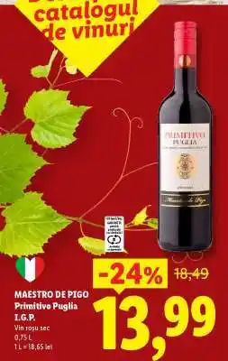 Lidl MAESTRO DE PIGO Primitivo Puglia I.G.P Ofertă