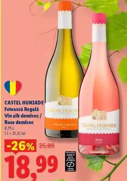 Lidl CASTEL HUNIADE Fetească Regală Vin alb demisec / Roze demisec Ofertă
