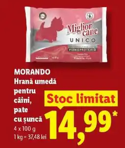 Lidl MORANDO Hrană umedă pentru câini, pate cu șuncă Ofertă