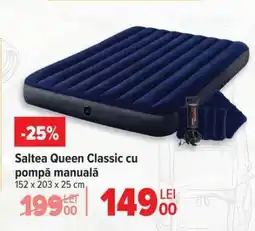Carrefour Saltea Queen Classic cu pompă manuală Ofertă