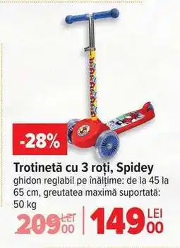 Carrefour Trotinetă cu 3 roți, Spidey Ofertă