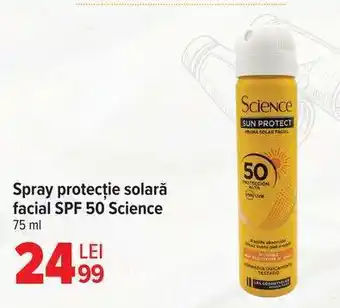 Spray protecție solară facial SPF 50 Science