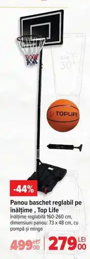 Carrefour Panou baschet reglabil pe înălțime, Top Life Ofertă