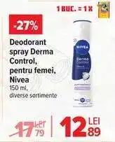 Carrefour Deodorant spray Derma Control, pentru femei, Nivea Ofertă