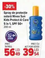 Carrefour Spray de protecție solară Nivea Sun Kids Protect & Care 5 in 1, SPF 50+ Ofertă