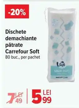 Carrefour Dischete demachiante pătrate Carrefour Soft Ofertă