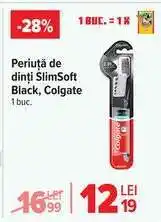 Carrefour Periuță de dinți SlimSoft Black, Colgate Ofertă
