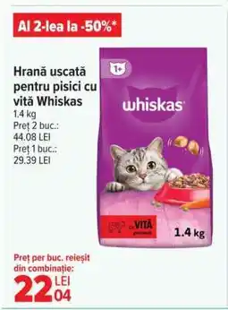 Carrefour Hrană uscată pentru pisici cu vită Whiskas Ofertă