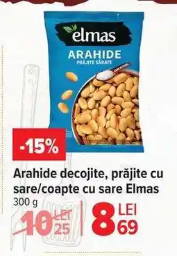 Carrefour Arachide decojite, prăjite cu sare/coapte cu sare Elmas Ofertă