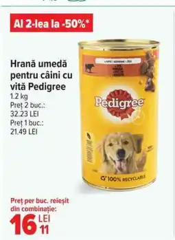 Carrefour Hrană umedă pentru câini cu vită Pedigree Ofertă