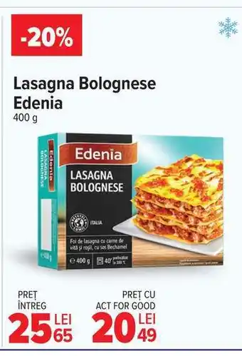 Carrefour Lasagna Bolognese Edenia Ofertă