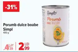 Carrefour Porumb dulce, boabe, Simpl Ofertă