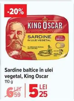 Carrefour Sardine baltice în ulei vegetal, King Oscar Ofertă