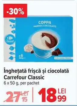 Carrefour Înghețată frișcă și ciocolată Carrefour Classic Ofertă