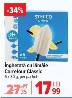 Carrefour Înghețată cu lămâie Carrefour Classic Ofertă