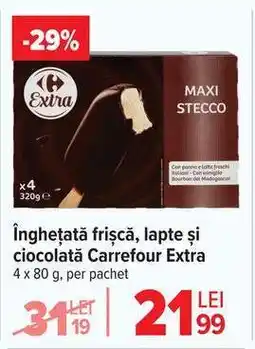Carrefour Înghețată frișcă, lapte și ciocolată Carrefour Extra Ofertă