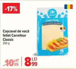 Carrefour Cașcaval de vacă feliat Carrefour Classic Ofertă