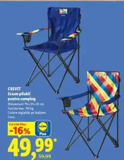 Lidl CRIVIT Scaun pliabil pentru camping Ofertă