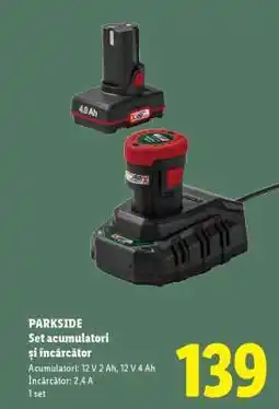 Lidl PARKSIDE Set acumulatori și încărcător Ofertă