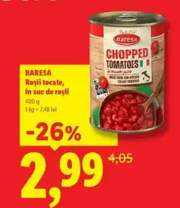 Lidl BARESA Roșii tocate, în suc de roșii Ofertă
