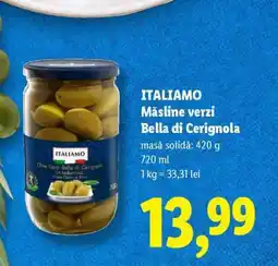 Lidl ITALIAMO Măsline verzi Bella di Cerignola Ofertă