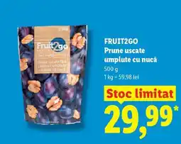 Lidl FRUIT2GO Prune uscate umplute cu nucă Ofertă