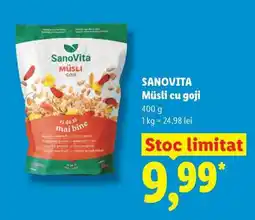 Lidl SANOVITA Müesli cu goji Ofertă