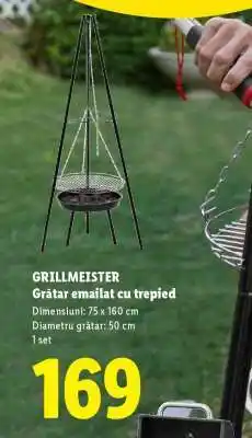 Lidl GRILLMEISTER Grătar emailat cu trepied Ofertă