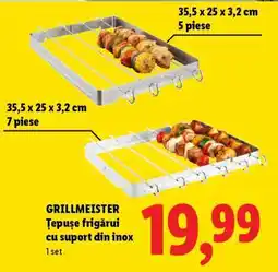 Lidl GRILLMEISTER Țepușe frigărui cu suport din inox Ofertă