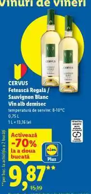 Lidl CERVUS Fetească Regală / Sauvignon Blanc Vin alb demisec Ofertă