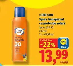 Lidl CIEN SUN Spray transparent cu protecție solară Ofertă