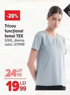 Carrefour Tricou funcțional femei TEX Ofertă