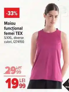 Carrefour Maiou funcțional femei TEX Ofertă