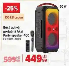 Carrefour Boxă activă portabilă Akai Party speaker 400 Ofertă