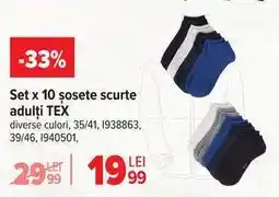 Carrefour Set x 10 șosete scurte adulți TEX Ofertă