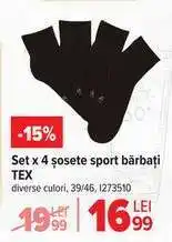 Carrefour Set x 4 șosete sport bărbați TEX Ofertă