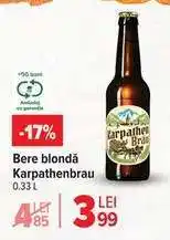 Carrefour Bere blondă Karpathenbrau Ofertă