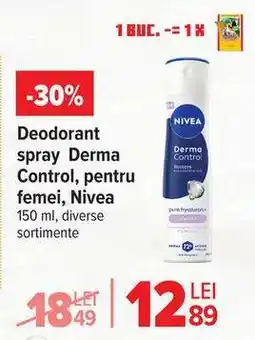 Carrefour Deodorant spray Derma Control, pentru femei, Nivea Ofertă