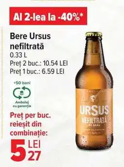 Carrefour Bere Ursus nefiltrată Ofertă