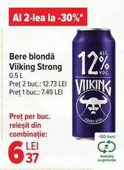 Carrefour Bere blondă Viiking Strong Ofertă