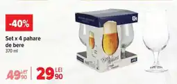 Carrefour Set x 4 pahare de bere Ofertă