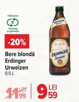 Carrefour Bere blondă Erdinger Urweizen 0.5 L Ofertă