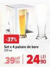Carrefour Set x 4 pahare de bere Ofertă
