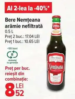 Carrefour Bere Nemțeana arămie nefiltrată Ofertă