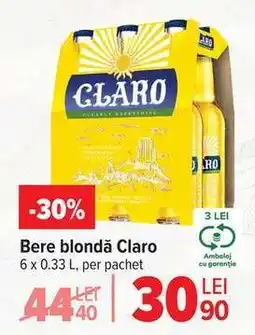 Carrefour Bere blondă Claro Ofertă